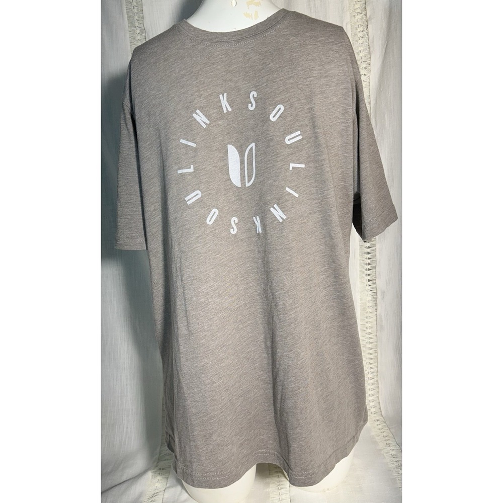 Linksoul Men's Light Brown Graphic Short Sleeve T-Shirt Size M
